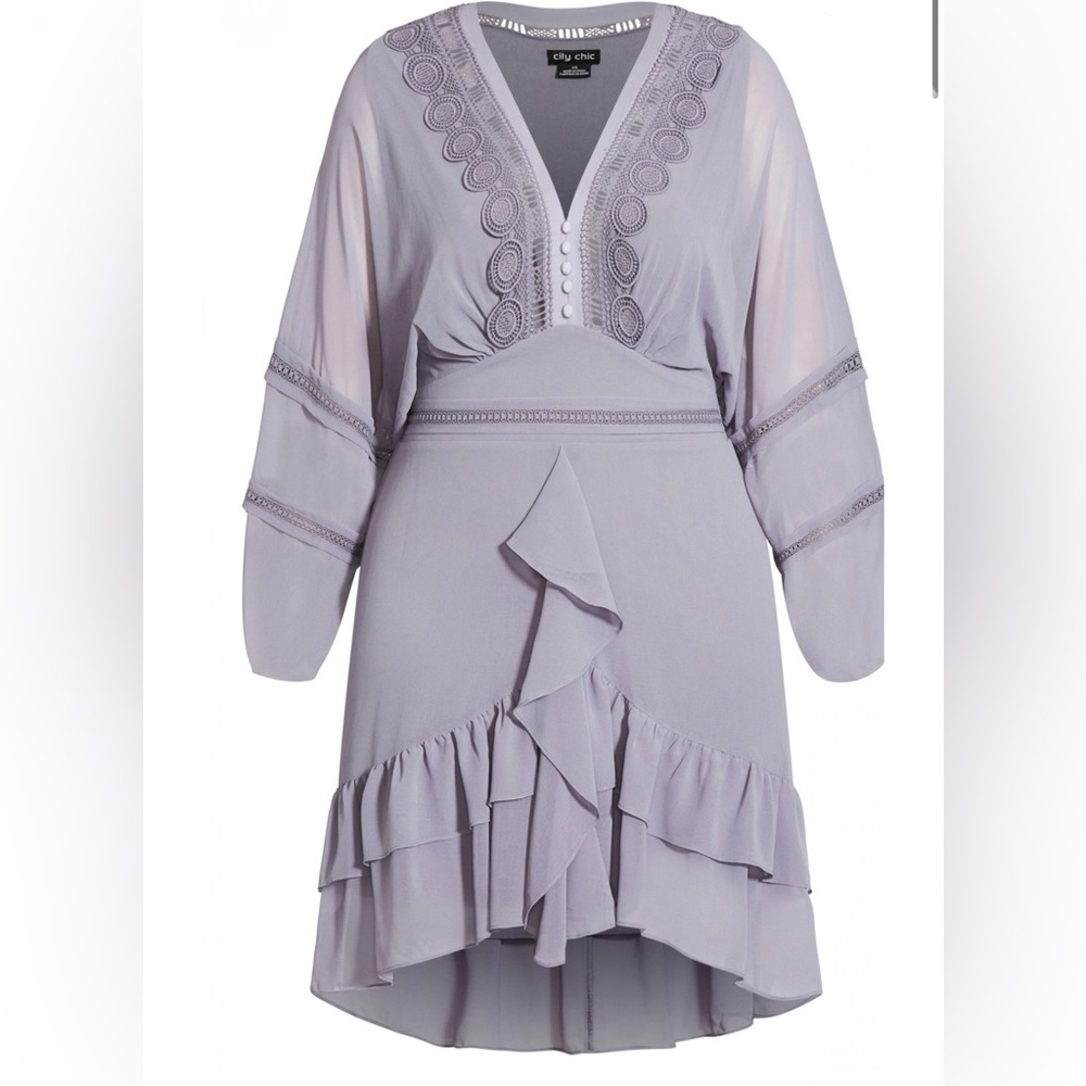 City Chic Sweetheart Dress Smoke Light Lavendar